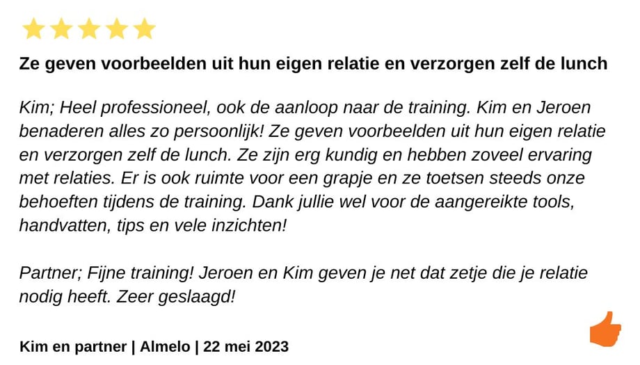 Review EFT Houd me vast training . Kim en Jeroen Kromwijk-Lub. Man en vrouw relatietherapeuten
