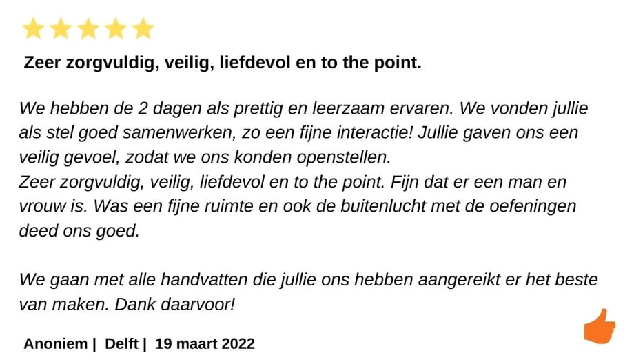 Relatieweekend Houd me vast EFT weekend 