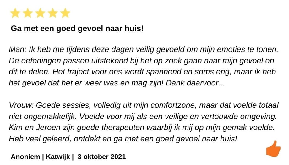 Jeroen en Kim Kromwijk-Lub review. Relatieweekend  Relatieretraite