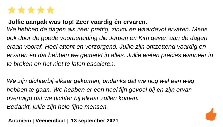 Houd me vast weekend. Relatieweekend. Review