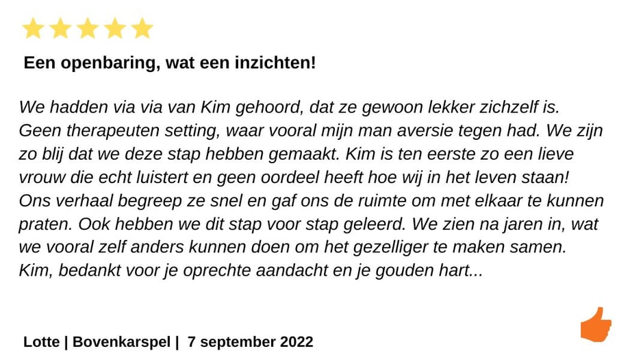 Review relatietherapie. Vier je relatie. Jeroen en Kim Kromwijk-Lub