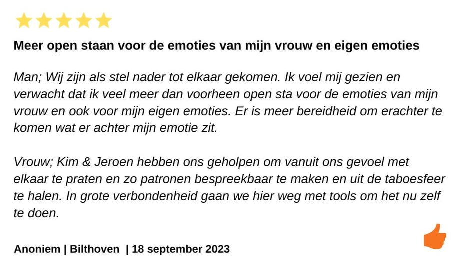 Houd me vast EFT Weekend voor stellen. Jeroen en Kim Kromwijk-Lub