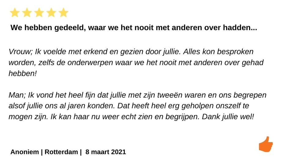 Relatieweekend met man en vrouw. EFT weekend