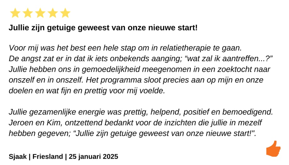 Relatietraining. Relatiecurcus Relatieweekend. Stellen retraite. Weekendtherapie. Meerdaagse relatietherapie. Review.