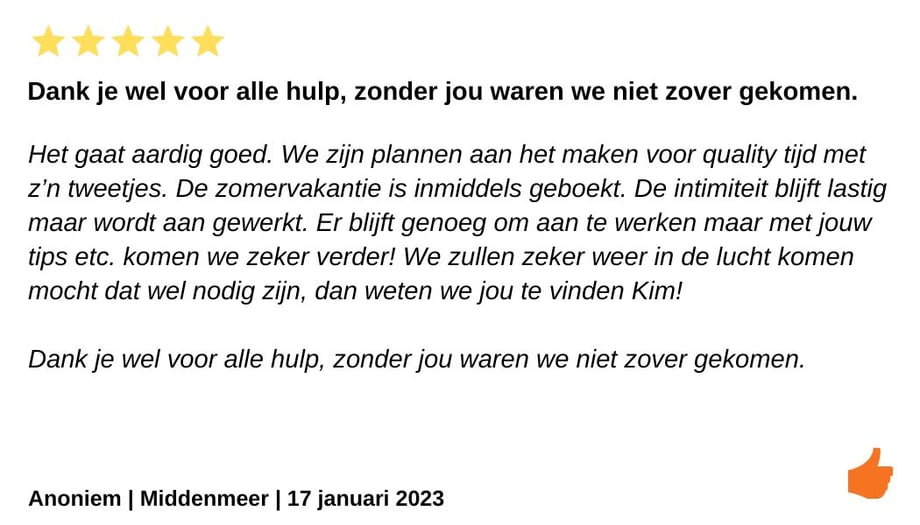 Review Relatietherapie Noord Holland. Kim Kromwijk-Lub