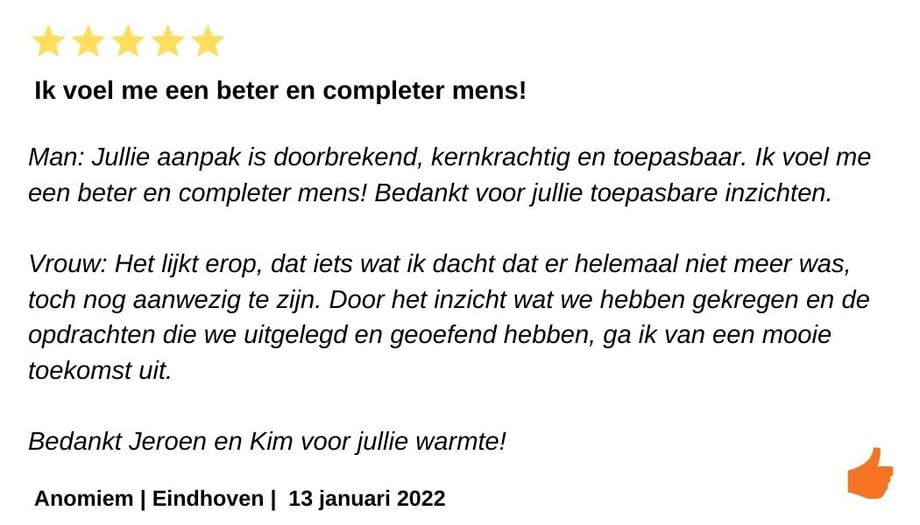 Relatieweekend Relatiemeerdaagse EFT Houd me vast 