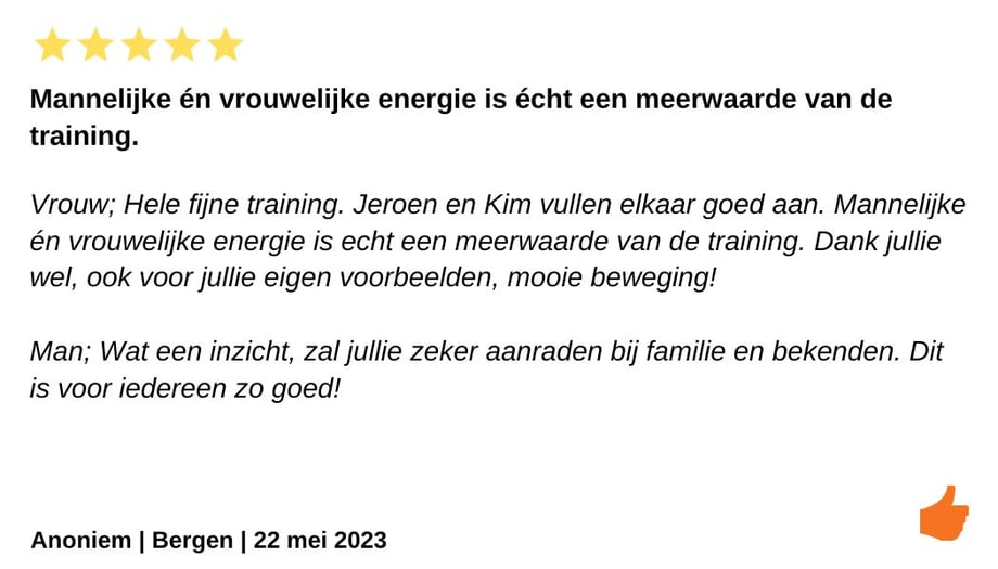 Review EFT Houd me vast training . Kim en Jeroen Kromwijk-Lub. Man en vrouw relatietherapeuten