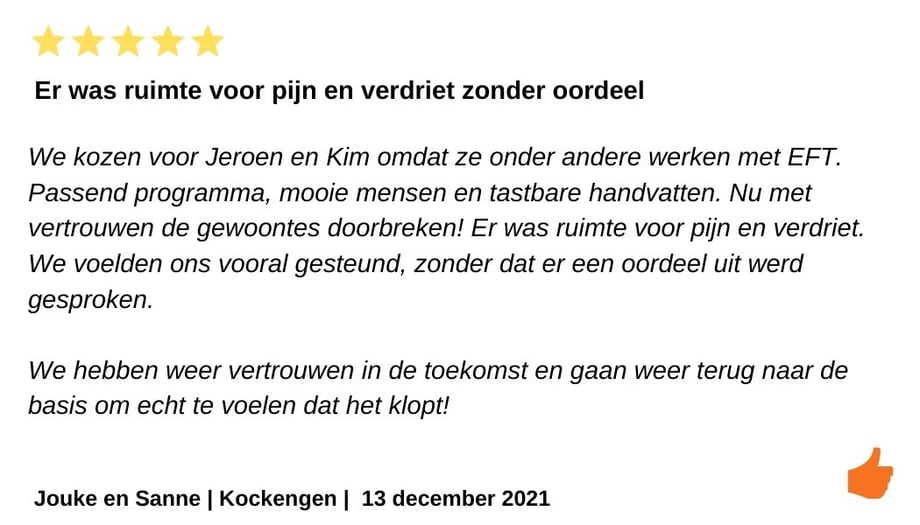 EFT Houd me vast Weekend. Noord holland