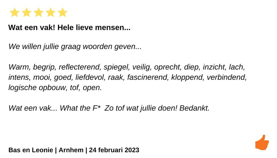 Relatieweekend Relatieretraite Review. Jeroen en Kim Kromwijk-Lub