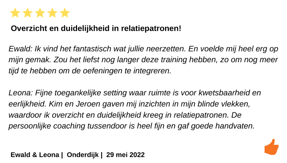 Houd me vast EFT training review