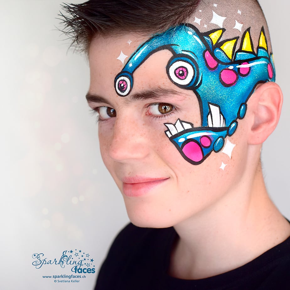 Kinderschminken_Vorlagen; Schminkfarben_kaufen_Schweiz; Kinderschminken_Kurse; Svetlana_Keller; face_painting; Ballonmodellieren; Ballonmodellage; Airbrush_Tattoos; einfach; Alien
