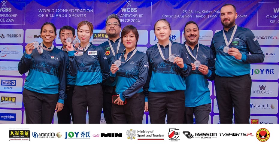 銀メダル:アジアB(後列左に梅田竜二) © WCBS 2024