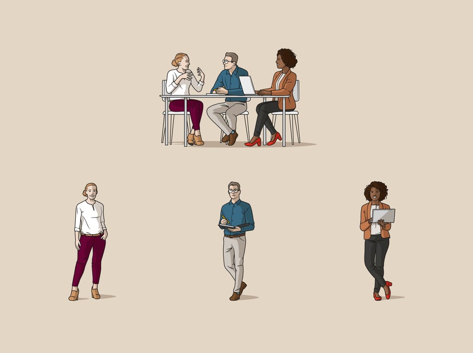 Corporate Illustration Menschen Business © Michael Stünzi