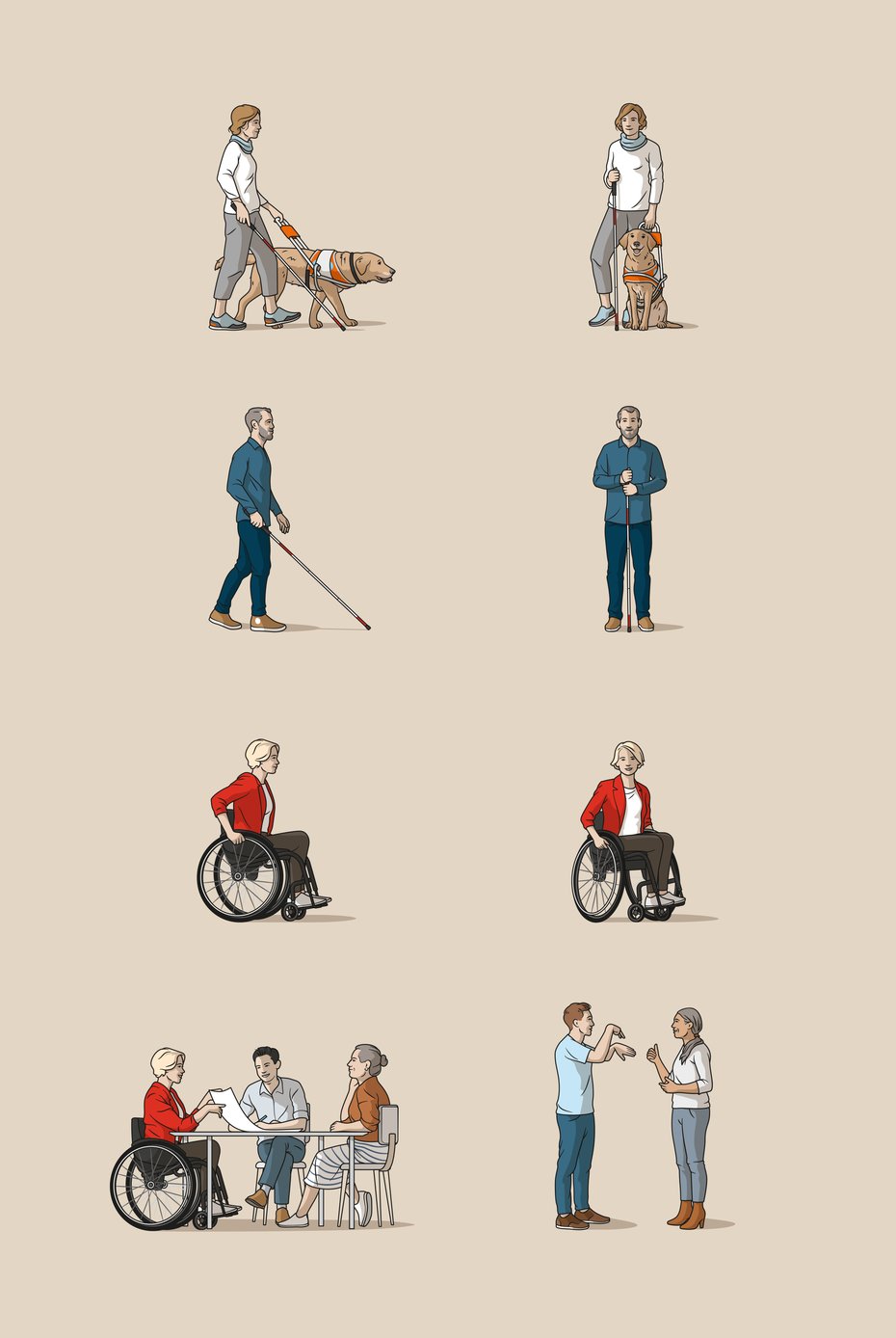 Corporate Illustration Menschen mit dem Fokus auf Inklusion © Michael Stünzi