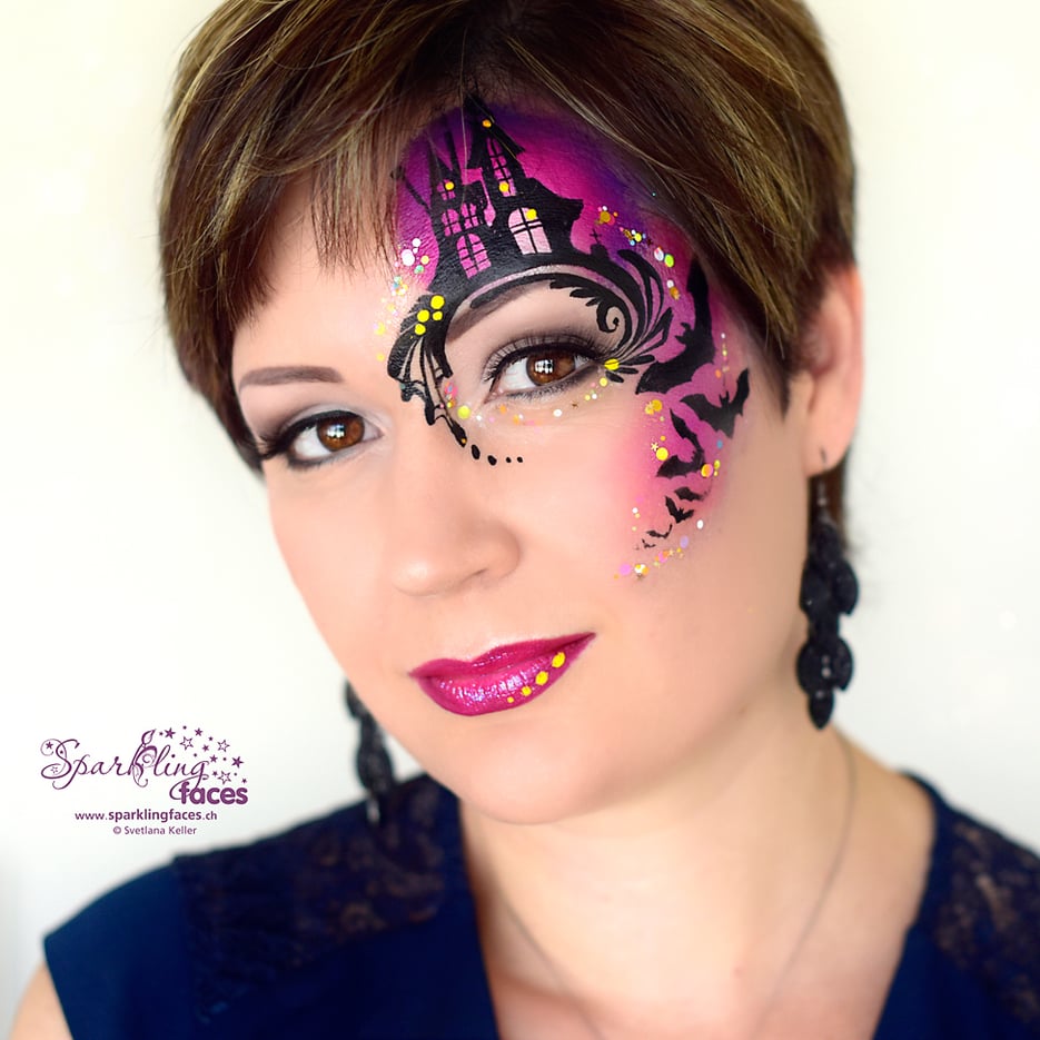 Kinderschminken_Vorlagen; Schminkfarben_kaufen_Schweiz; Kinderschminken_Kurse; Svetlana_Keller; Ballonmodellieren; Ballonmodellage; Airbrush_Tattoos; einfach; Fledermaus