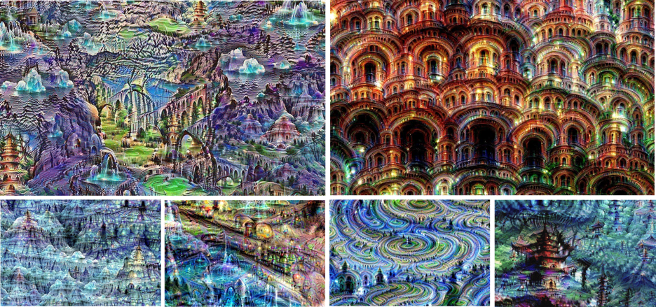 Buiding dreams - Neural net “dreams”— generated purely from random noise, using a network trained on places by MIT Computer Science and AI Laborator