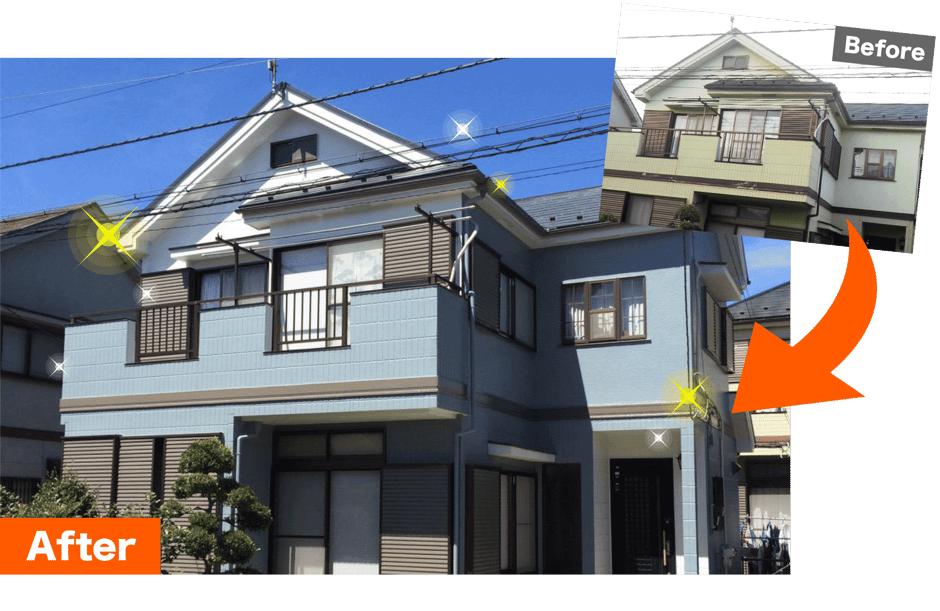 千葉市の外壁塗装・屋根修理ビフォーアフター