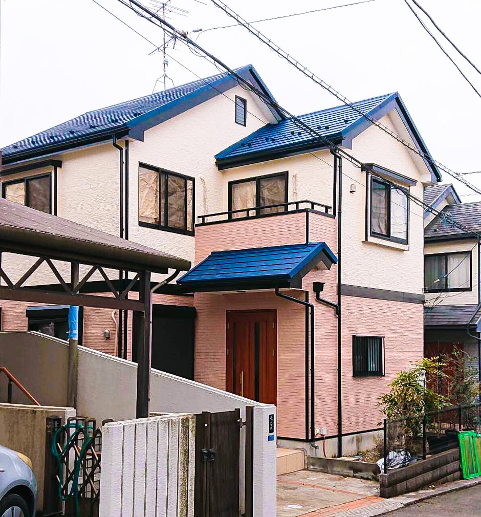 鎌ヶ谷市北初富の屋根カバー工法、外壁塗装工事後