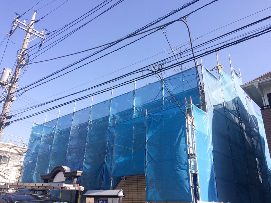 松戸市　アパート塗装　外壁