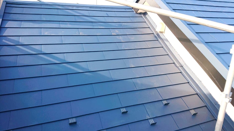 鎌ヶ谷市北初富の屋根カバー工法、外壁塗装工事後