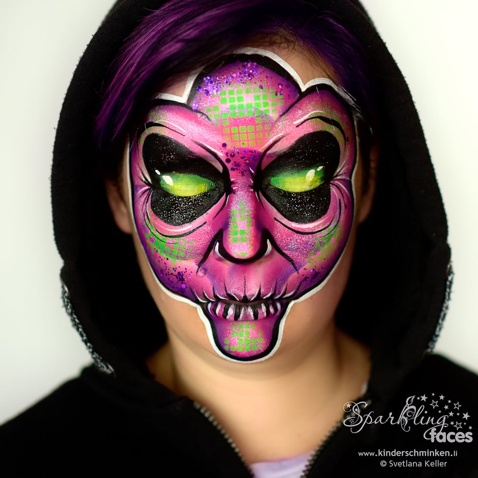Kinderschminken_Vorlagen; Schminkfarben_kaufen_Schweiz; Kinderschminken_Kurse; Svetlana_Keller; face_painting; Ballonmodellieren; Ballonmodellage; Airbrush_Tattoos; einfach; Alien