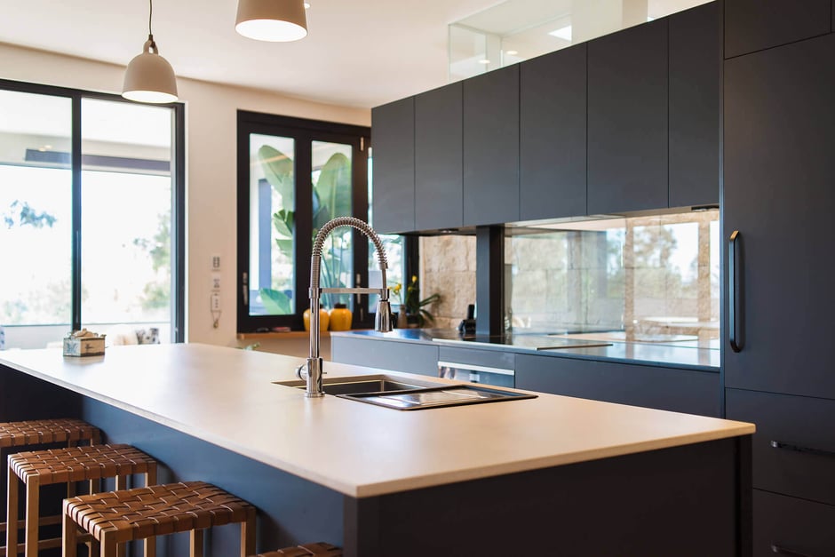 Modern residential kitchen designed by Flourish Interior Design Newcastle.