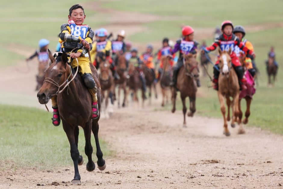 Horse racing in Mongolia at the Naadam Festival
