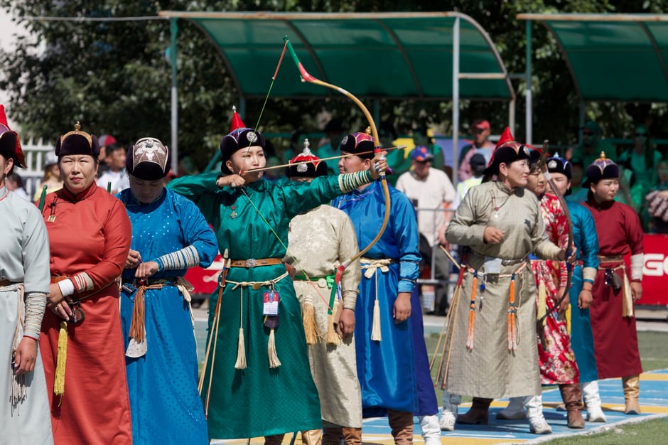 Mongolian Archery at the Naadam Festival