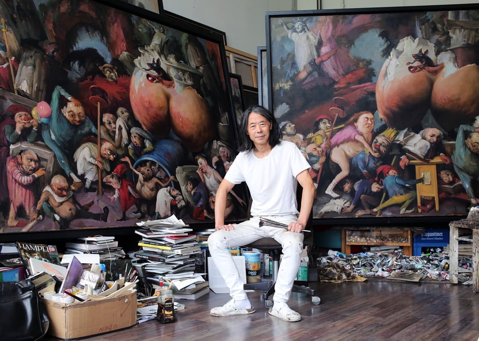 Yongbo Zhao in seinem Münchner Atelier (Foto: Adrian Leeder, 2016)