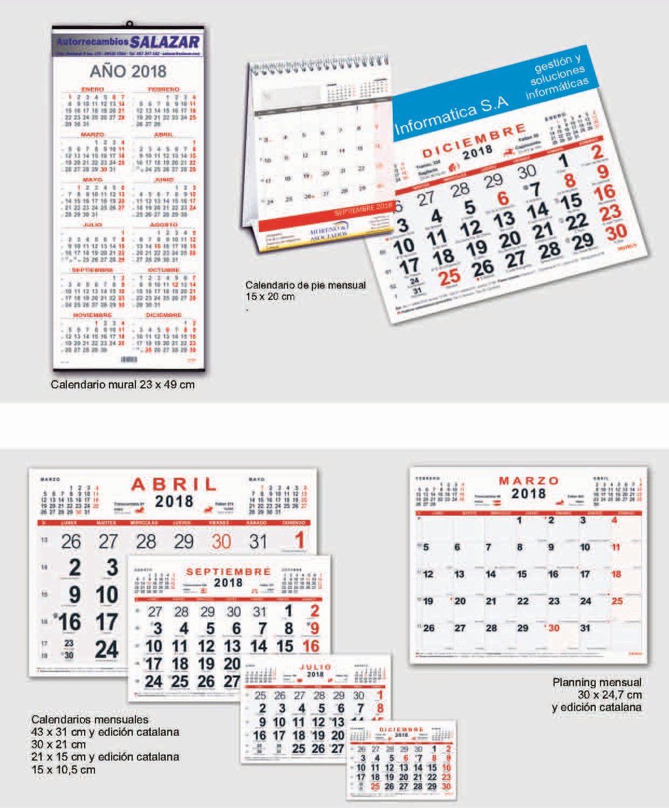 Personalización de Calendarios Myrga 2022
