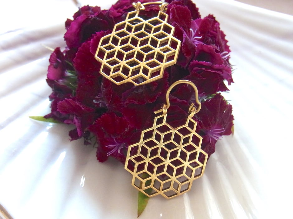 Ohrringe gold Muster Geometrie