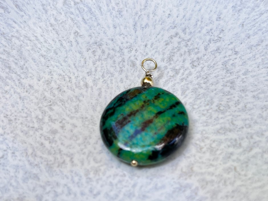 Chrysokoll Anhänger rund