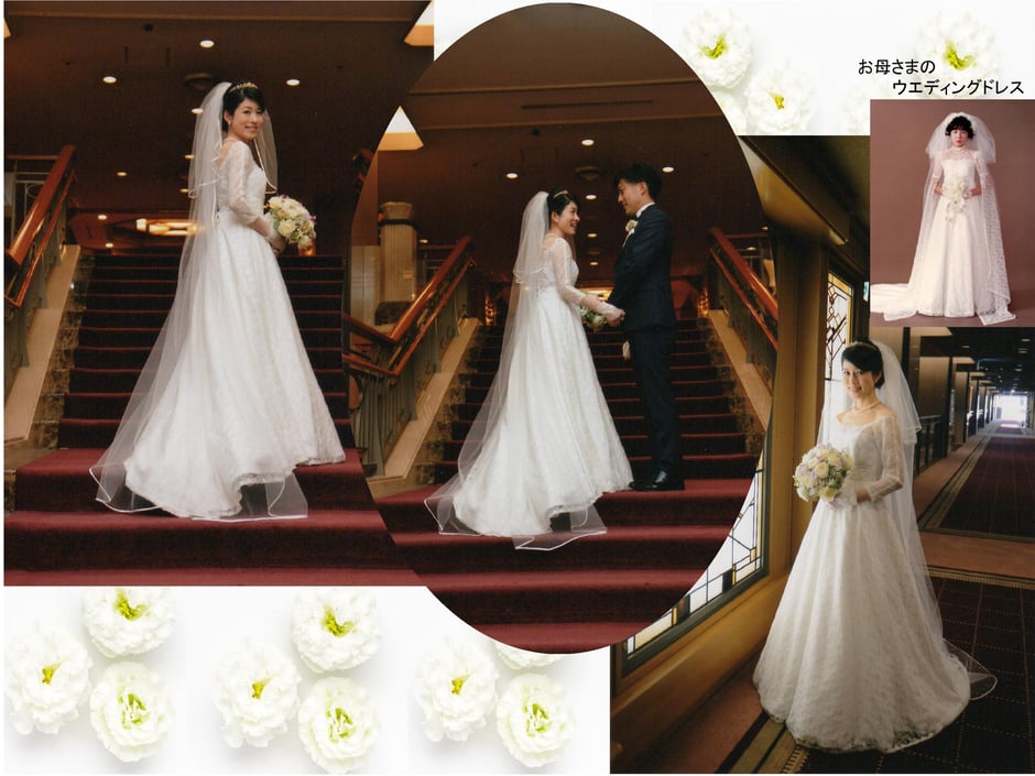 母のウエディングドレスを娘のウエディングドレスにリメイク