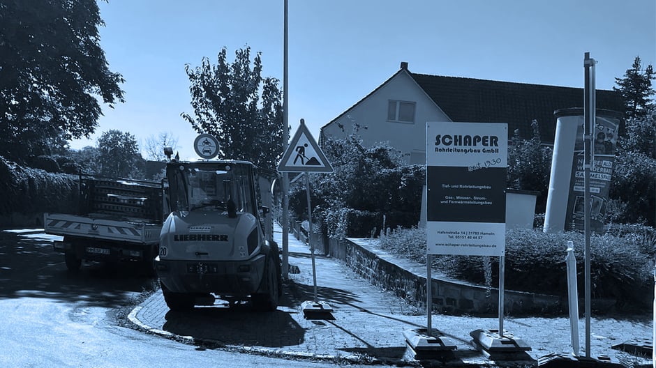 Straßenbau im Rahmen des Rohrleitungsbaus in Hameln - Pyrmont