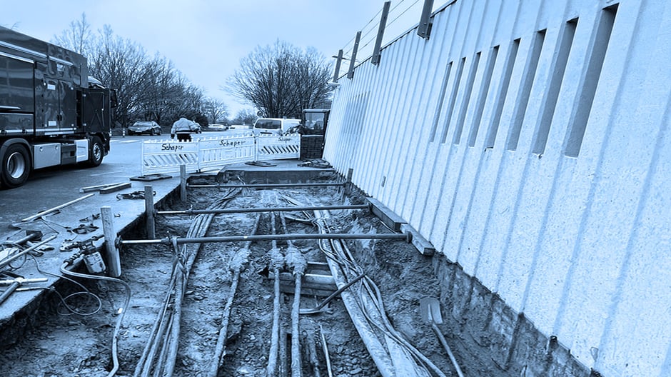 Reparaturarbeiten an unterirdisch verlegten Leitungsnetzen