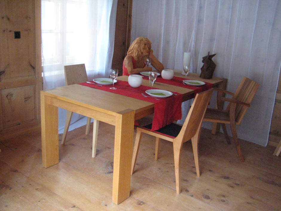 Massivholztisch Kastanien, Auszugstisch Kastanien