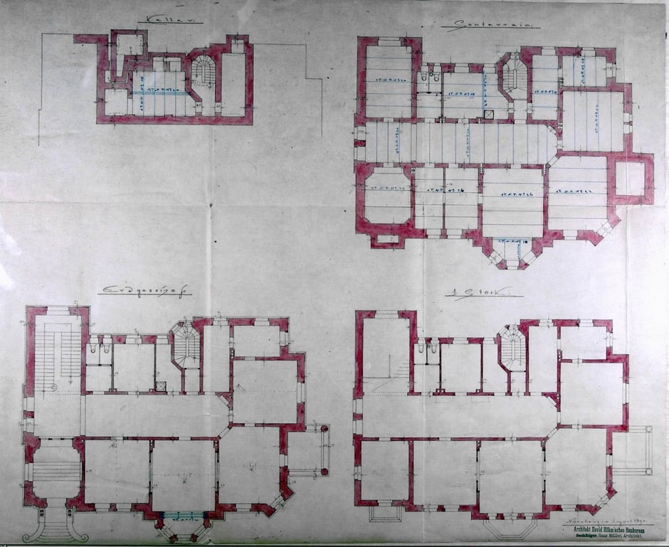 Neuer Bauantrag jetzt von Architekt David Röhm’sches Baubureau, Nachfolger: Hans Müller 1896