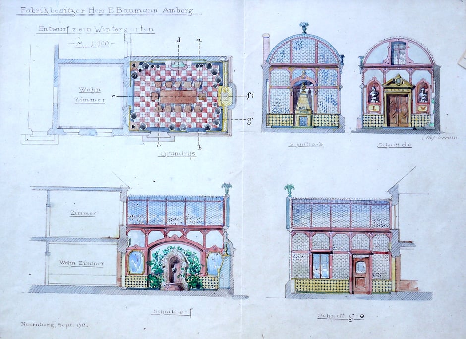 1899 Antrag zur Erweiterung eine Wintergartens (Quelle Bauamt)