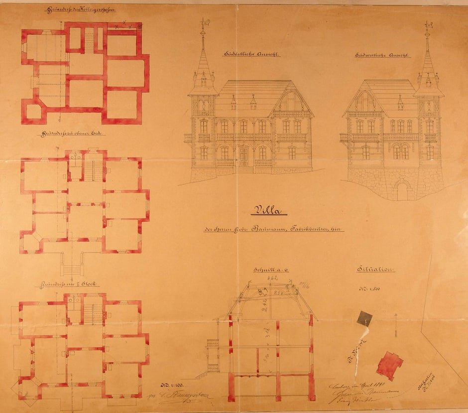 1890 Bauplan Sommervilla