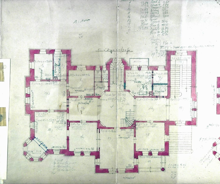 1896 Bauantrag Grundriss