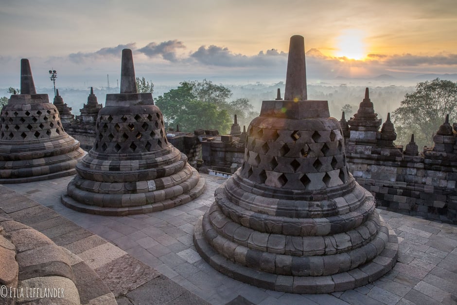 Sunrise at Boroburdur Temple