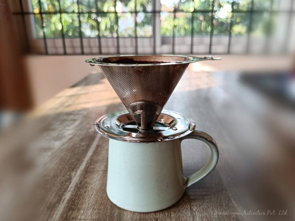 カトマンズで入手、ペーパーレスコーヒードリッパー