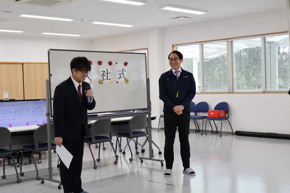 圧接部に入社した社員による挨拶