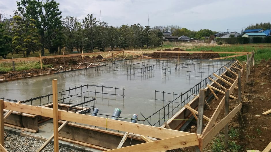 基礎コンクリート打設後