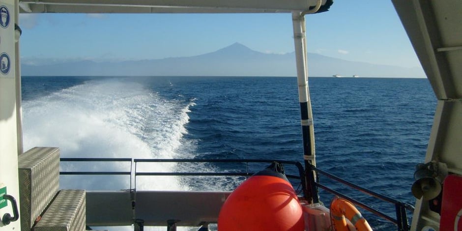 Fähre nach La Gomera, Blick auf Teneriffa