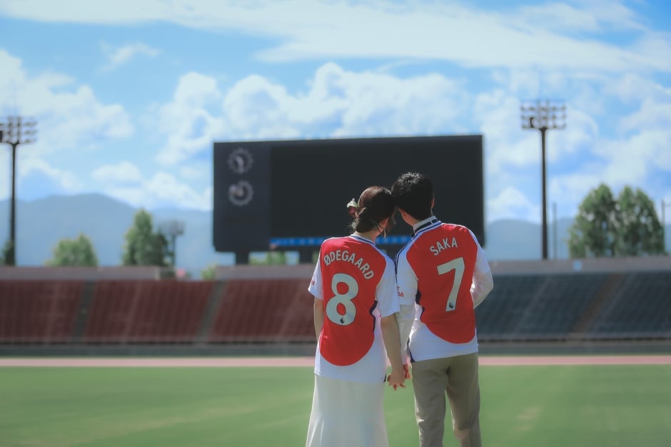 ヴァンフォーレサポータースタジアムドレス前撮り