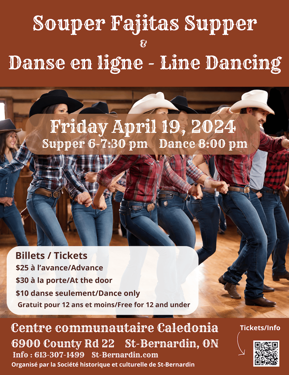 April 19, 2024 Fajitas Supper and Line Dancing event poster