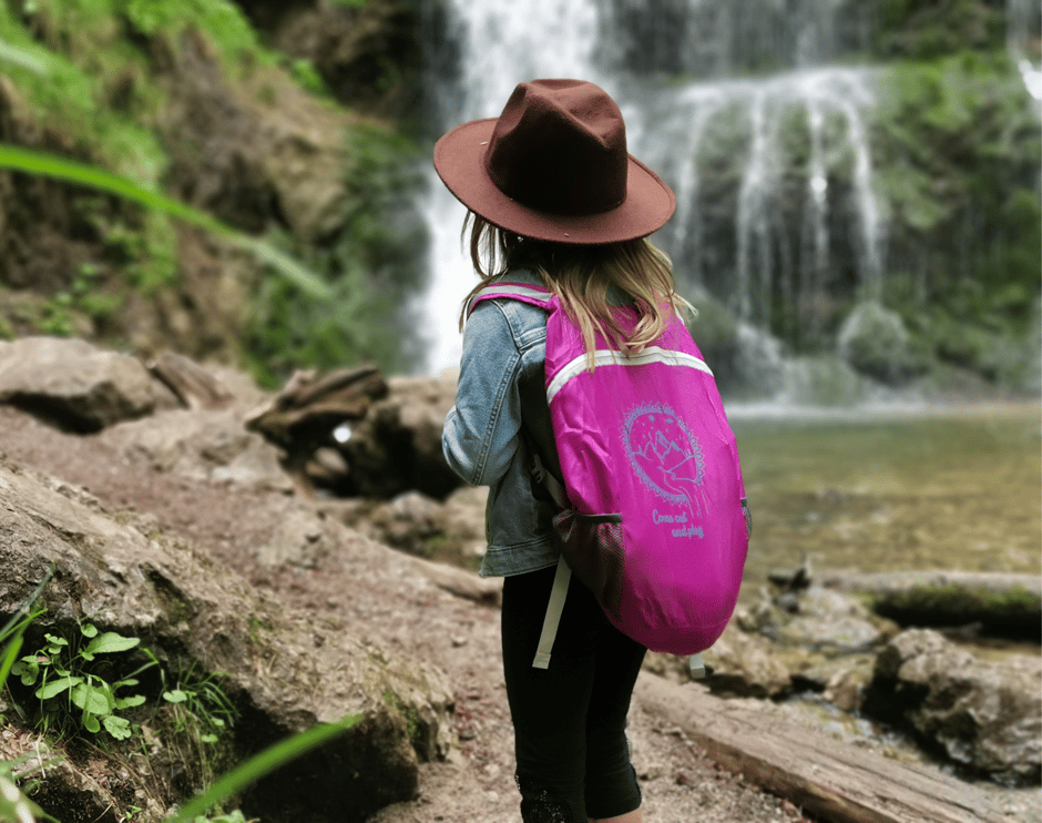 Rucksack pink und blau