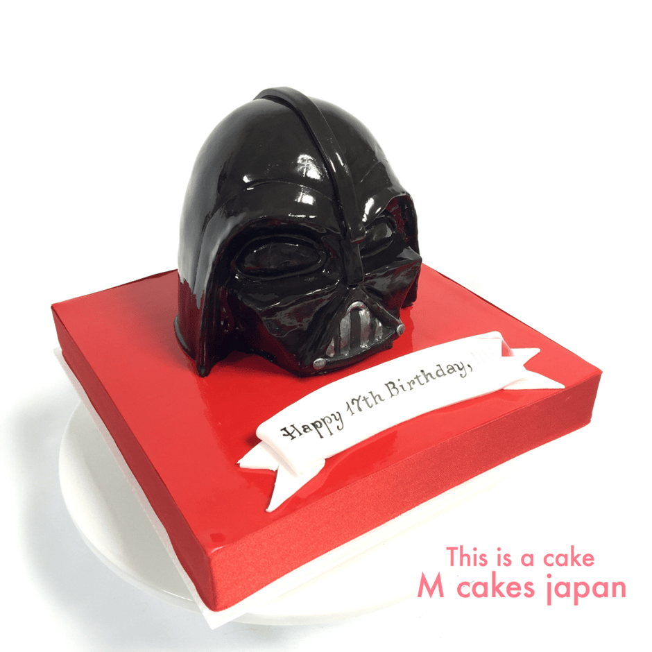 ダース・ベイダー 的ケーキ🛰 #ダースベイダー #スターウォーズ #宇宙 #sf #頭 #ケーキ #誕生日ケーキ #fondant #fondantcake #starwars