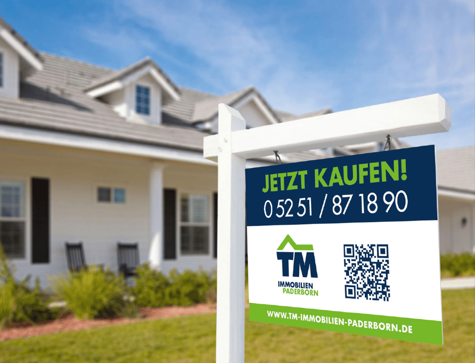 Verkaufsschild Immobilienmakler Paderborn